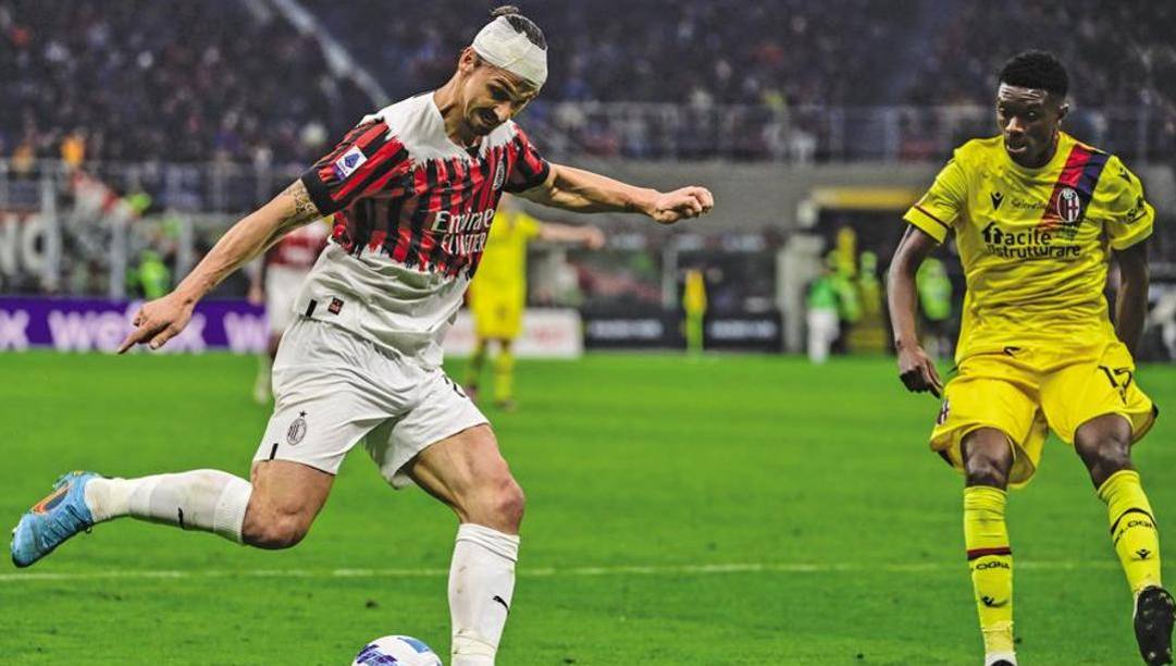 Zlatan Ibrahimovic in Milan-Bologna. Afp 